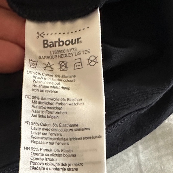 Barbour navy long sleeved Tee with Dog and Boots Design - Picture 6 of 6